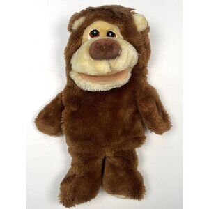 VTG 1983 DAKIN 12" Brown Plush Stuffed Bear Animal HAND PUPPET Pretend Play READ